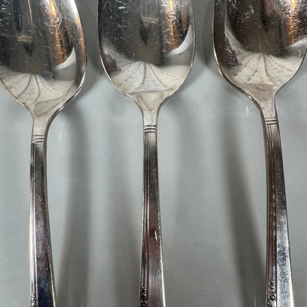 Set of 3 Oneida‎ Nobility Plate Silver Plated Tablespoons Caprice Floral